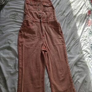 Women's Pink Denim Overalls